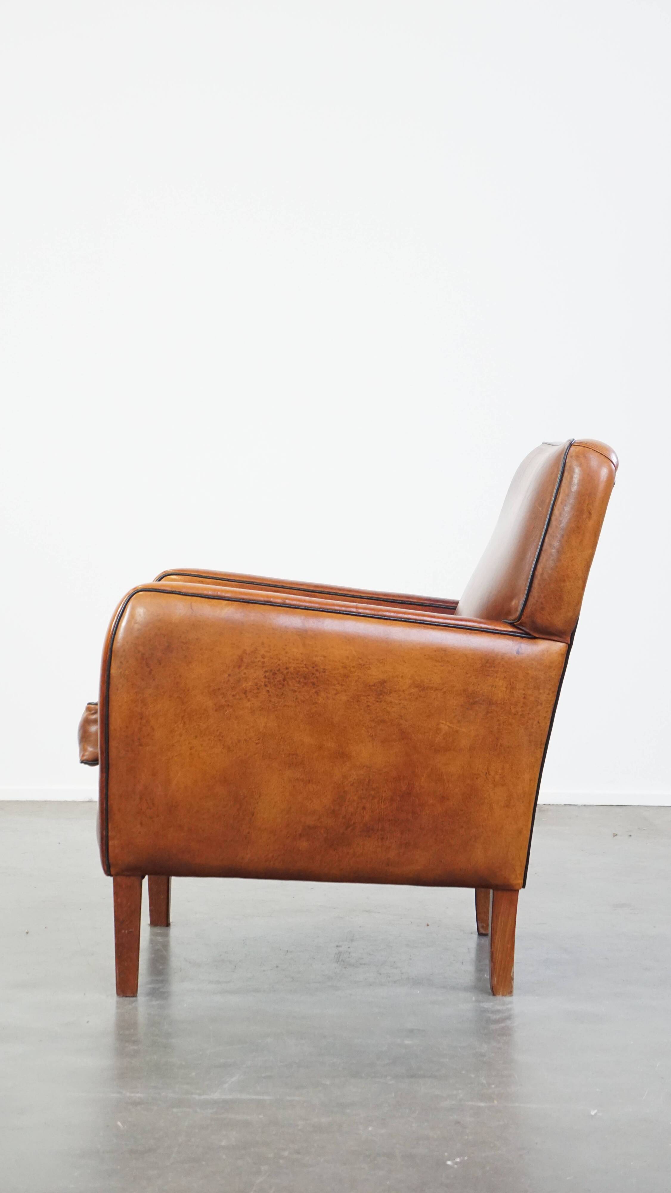 Armchair made of sheep leather