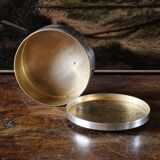 Circular silver-plated candy box, Art Deco period