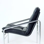 Mid Century Lounge Chairs In Chrome And Faux Leather, Czechoslovakia 1960s, Set Of 2