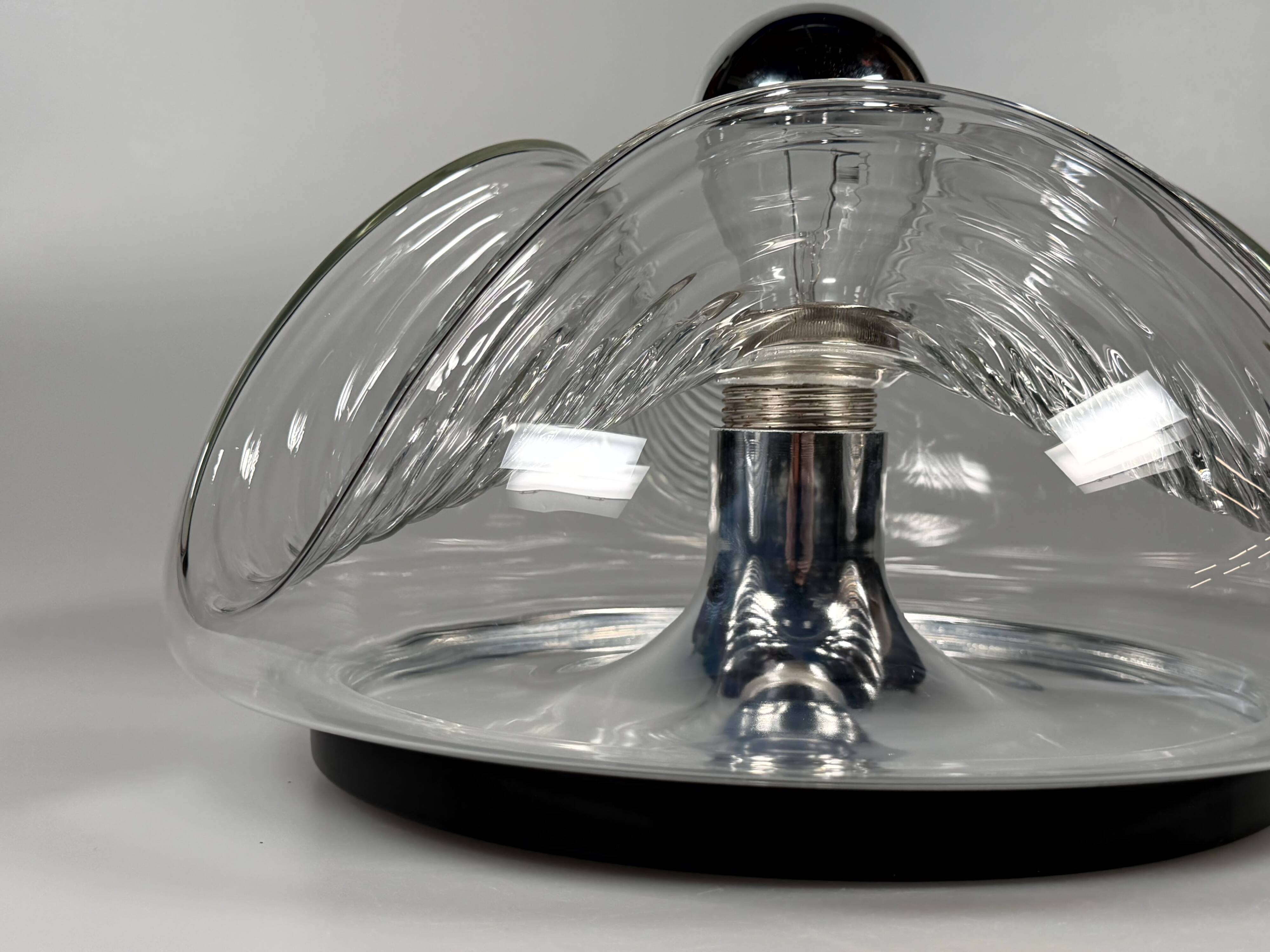 1960s 1970s Wall or Ceiling Lamp "Wave" by Koch & Lowy for Peill & Putzler