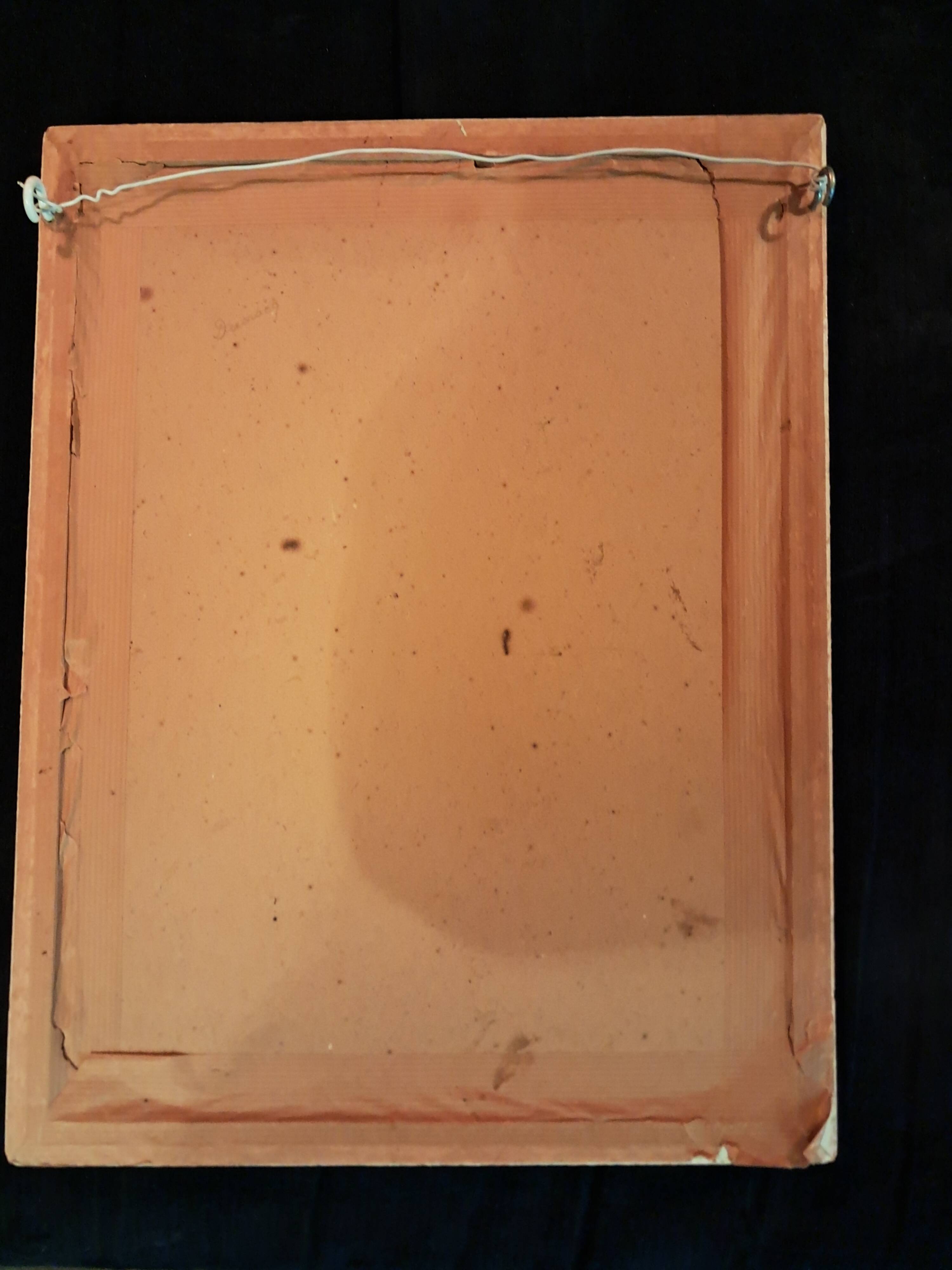 Ancient painting depicting a bouquet of flowers.