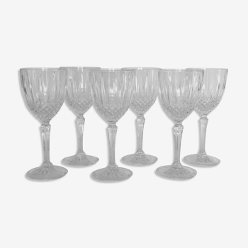 Lot 6 verres cristal d'Arques collection "Constance"