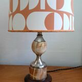 Vintage marble lamp and handmade lampshade