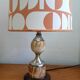 Vintage marble lamp and handmade lampshade