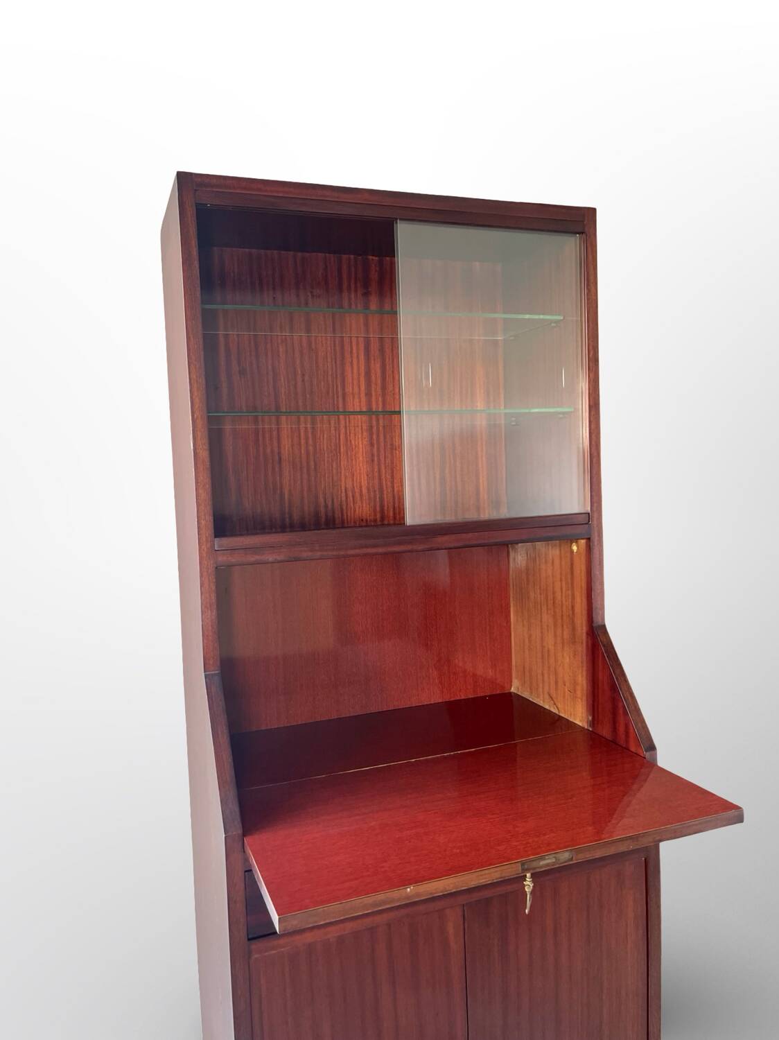 Buffet/crédence italienne en bois et acajou plaqué, années 1960.