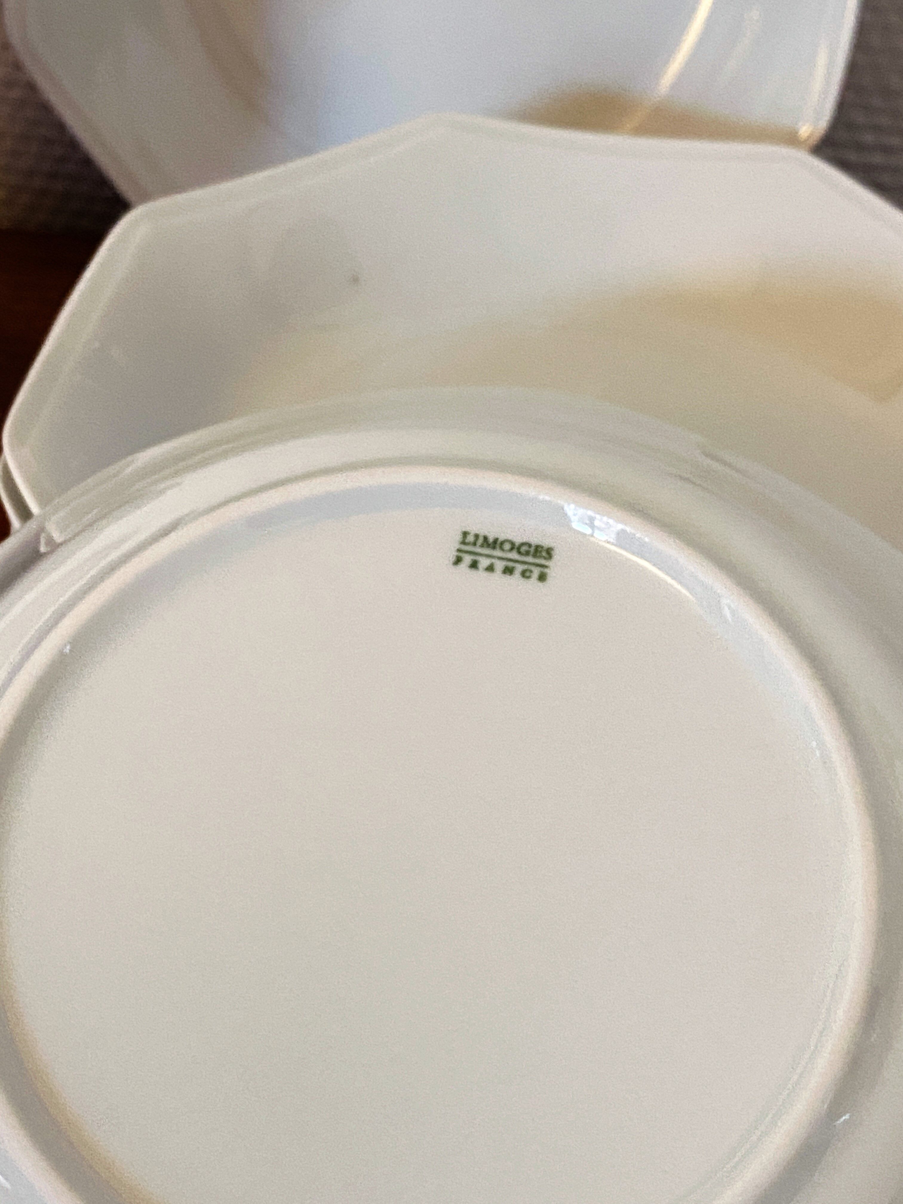 6 hollow plates in Limoges porcelain