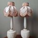 Paire de lampes de chevet à poser en verre givré décoration boudoir