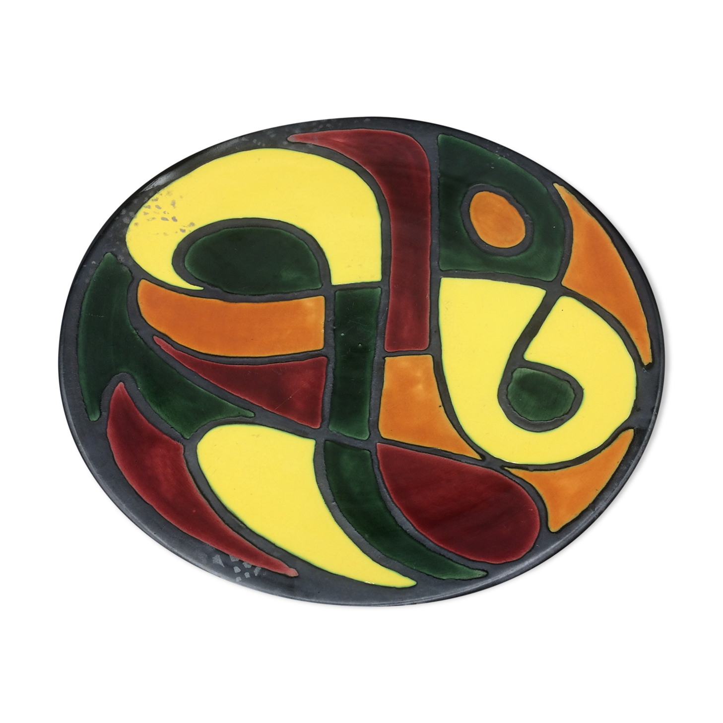 Abstract decorative dish in bright colors