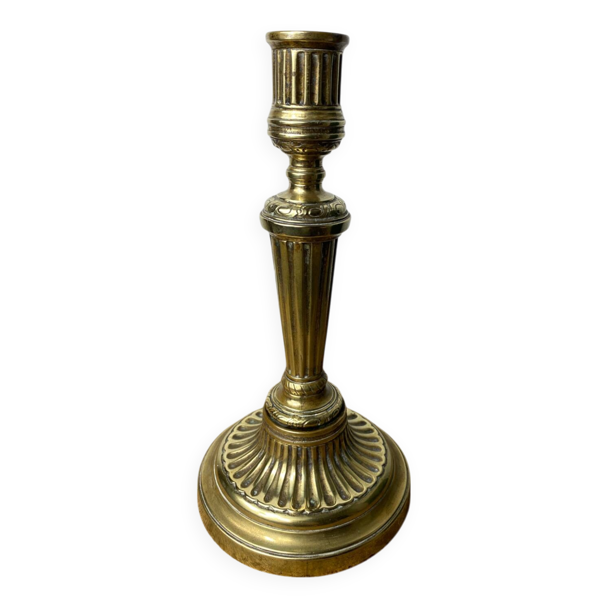 Antique brass candle holder