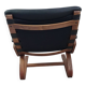 2 x Scandinavian black leather lounge chairs