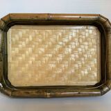 Vintage bamboo rattan tray
