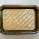 Plateau vintage en rotin bambou