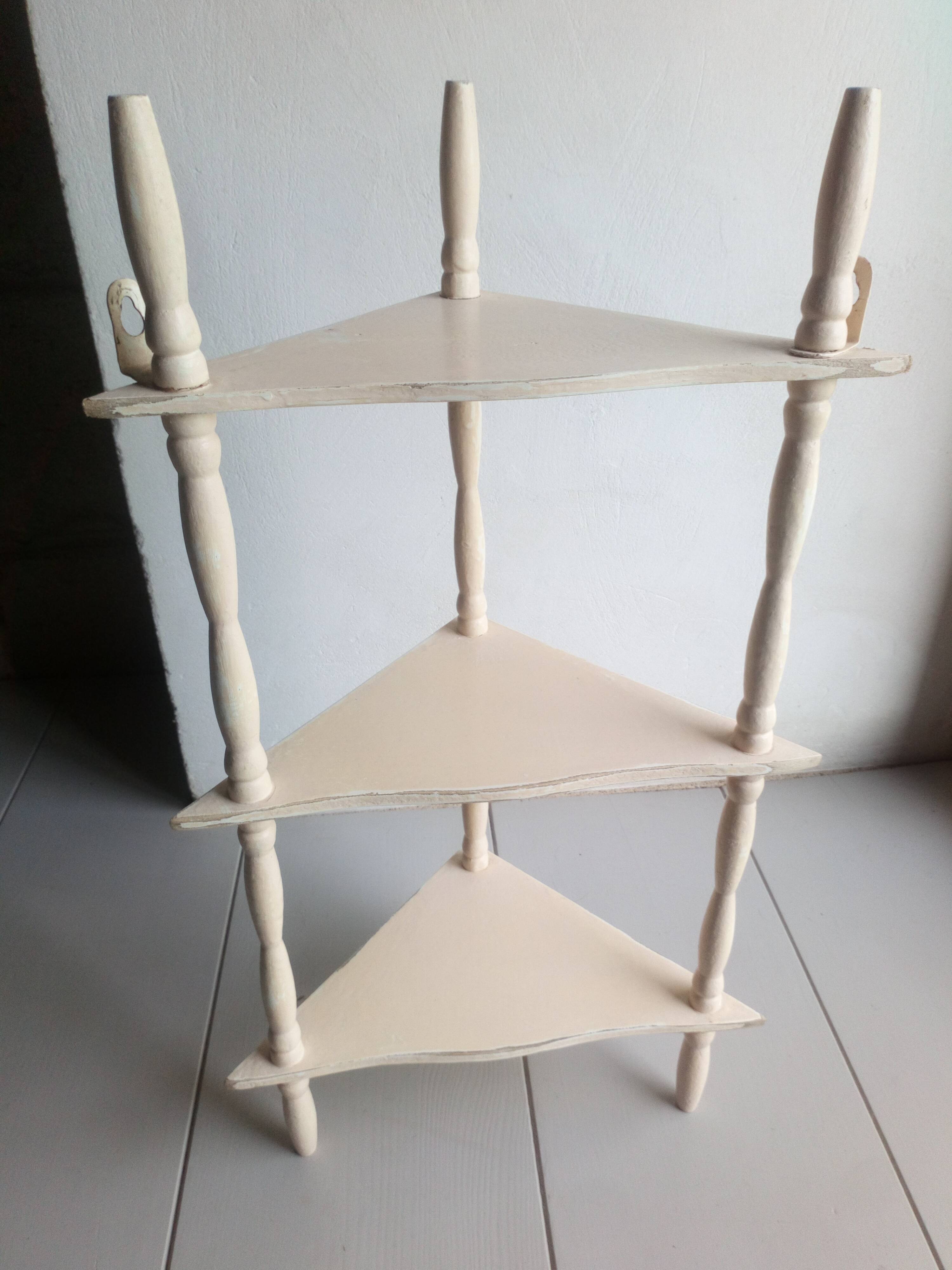 Old corner wall shelf turned wood