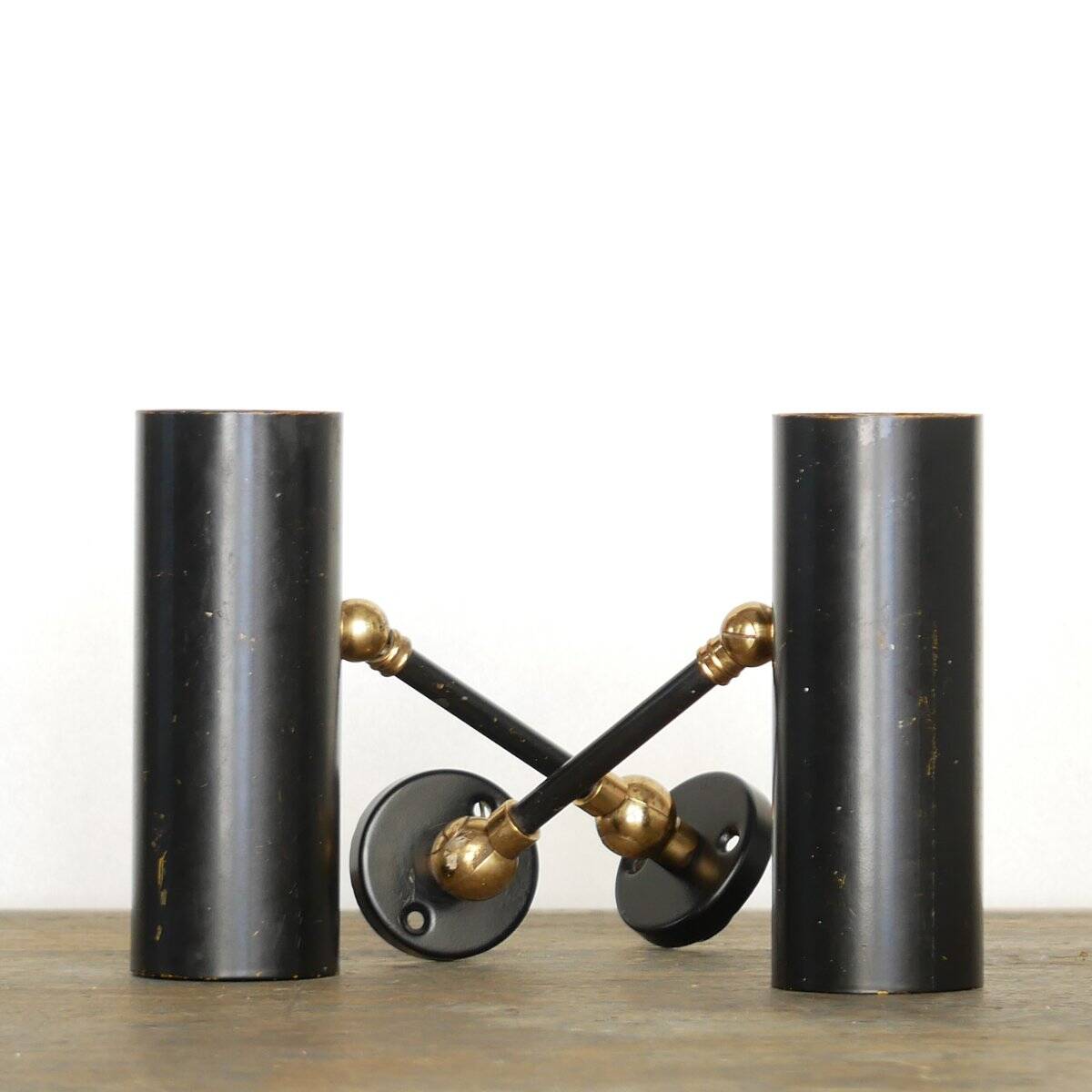 2 appliques dans le goût de Gino Sarfatti pour Arteluce, années 50