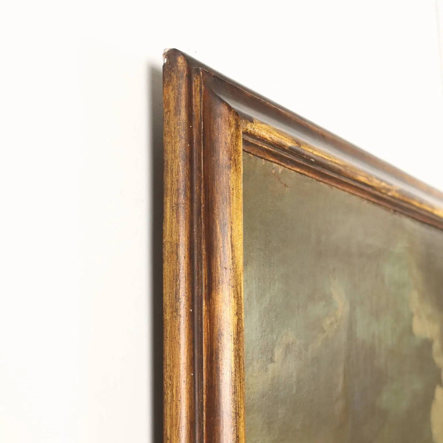 Ancient table, influence of Marco Ricci, winter landscape '700