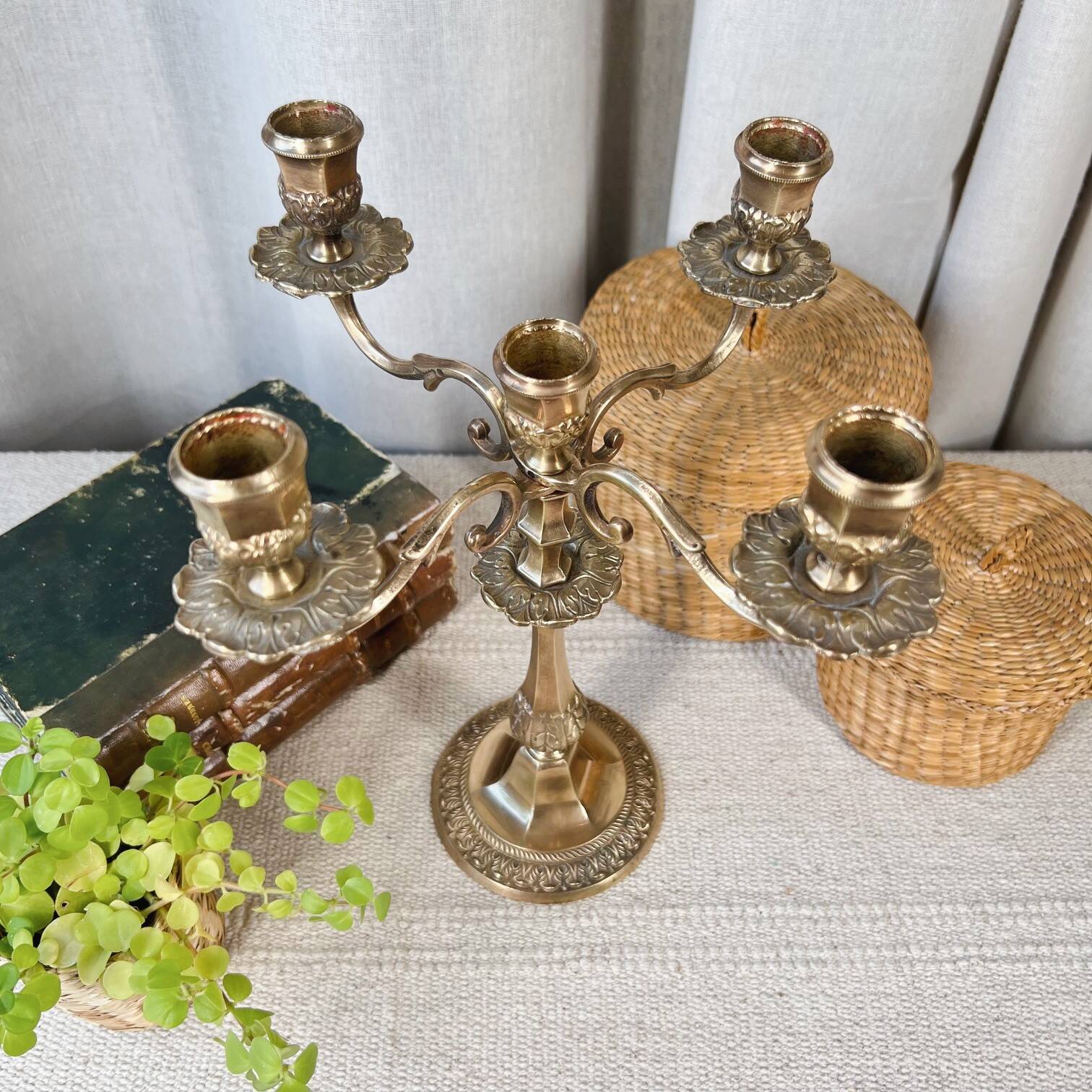 5-light brass candlestick
