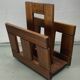 Midcentury brutalist oak magazine rack or holder, Dutch ca 1960s