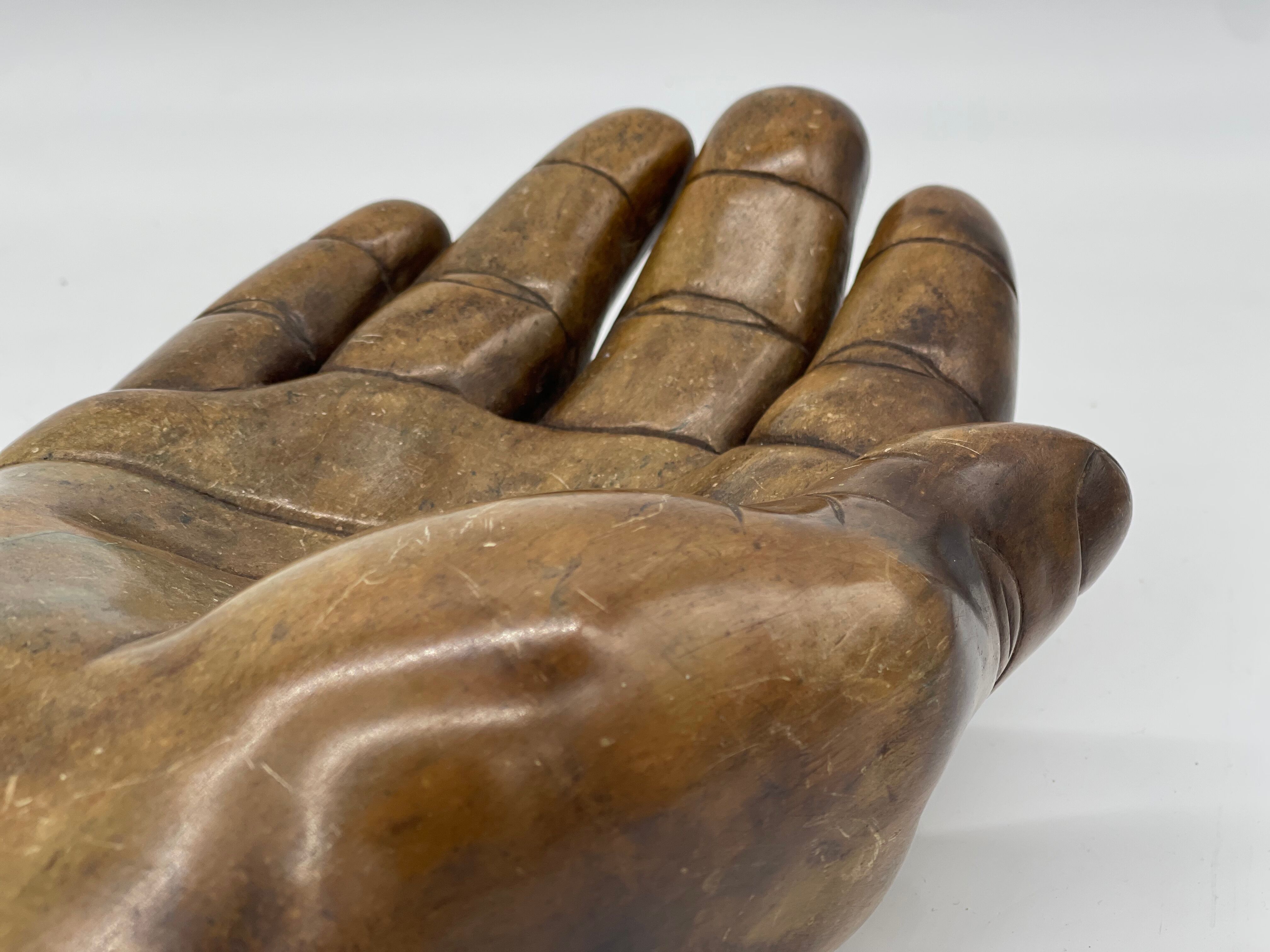 Large sculpture hand / empty pocket plaster 1960 jean Jacques Goma Vibreville