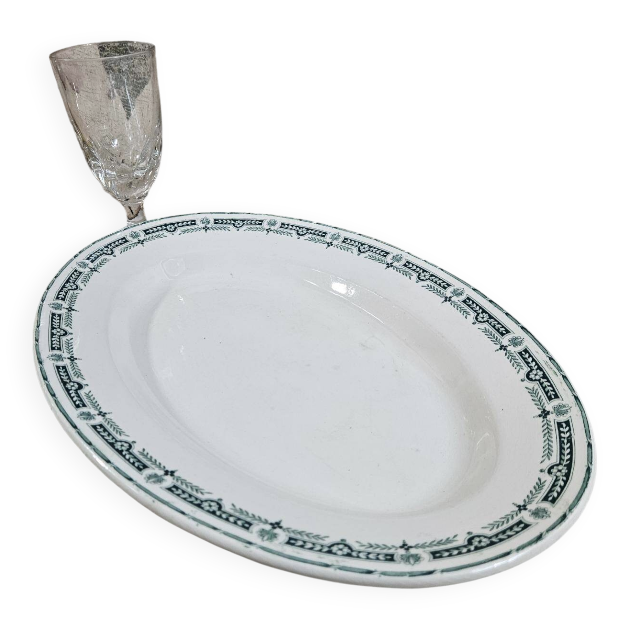 Oval Longwy earthenware dish