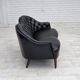 1960s, Scandinavian sofa in black furniture leather.