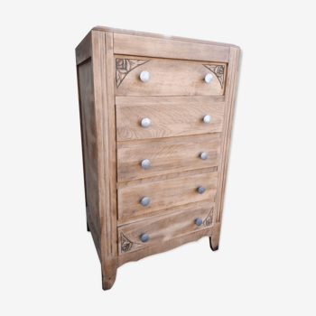 Chest of drawers vintage blond wood