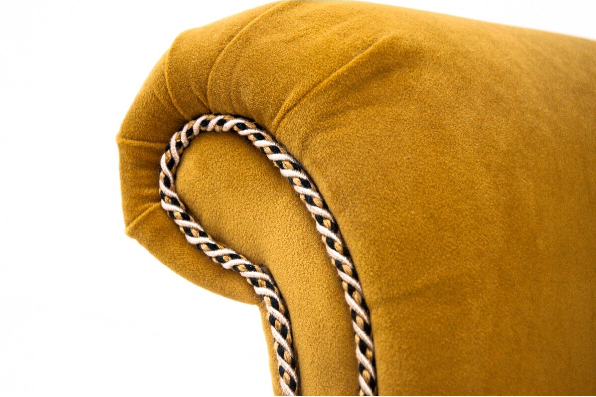 Yellow Wingback armchair, Scandinavia, 1940s