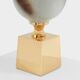 Paire de lampes en céramique et laiton de Philippe Barbier, 1970