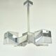 1970s Cubist Chandelier Chrome Glass Mid Century Modern