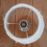 Sandstone lamp and vintage rope lampshade