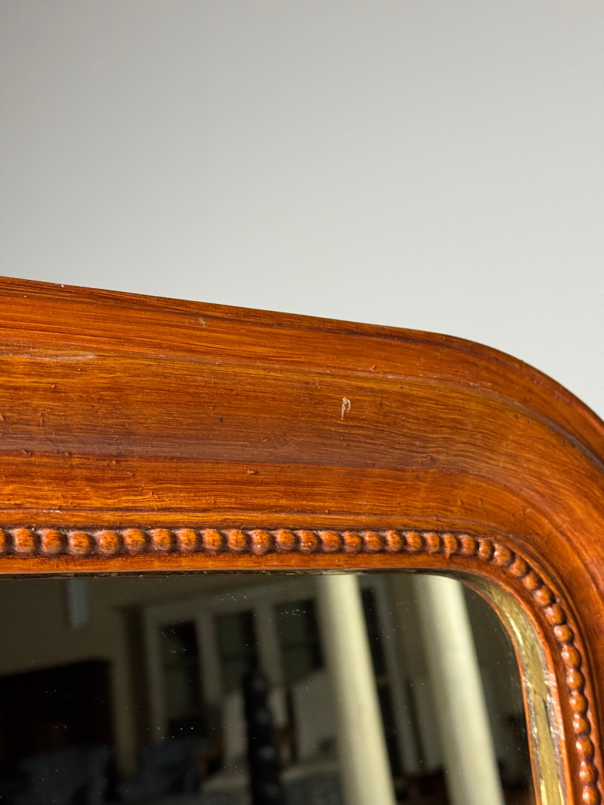 Faux bois antique mirror