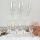 7 Champagne flutes Cristal D'Arques model "VERSAILLES"