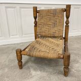 Rope and beech armchair
