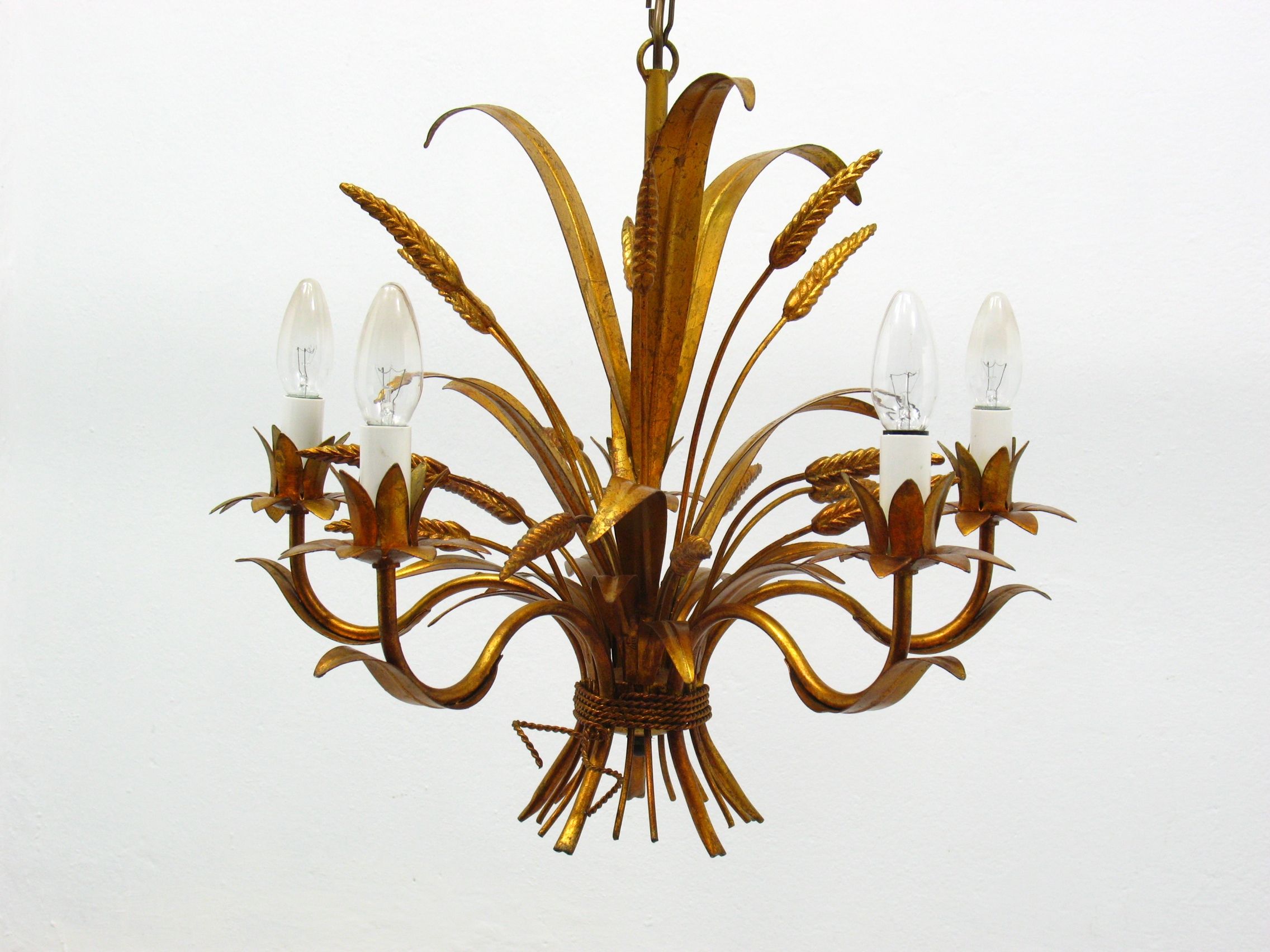 Lustre floral hollywood regency années 1970