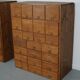 Vintage German pine & oak apothecary cabinet, 1950s