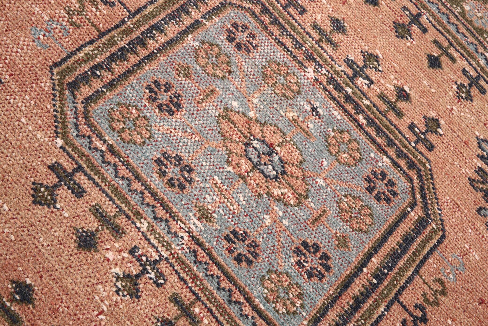 3x11 Dark Salmon Turkish Runner Rug, 85x336Cm SK 5476