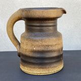 Vintage brown ceramic ear vase / jug vase