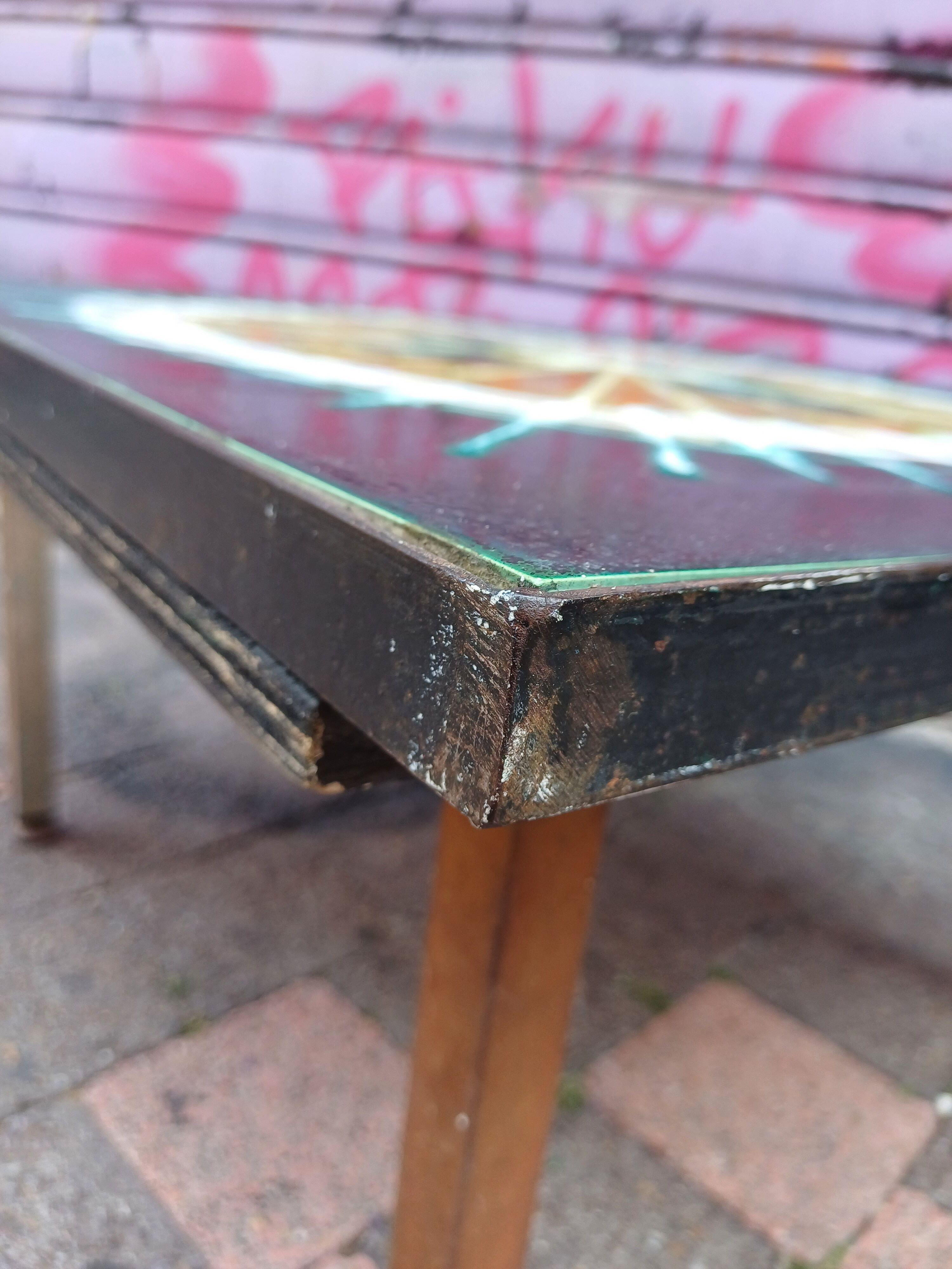 Vallauris style ceramic square coffee table