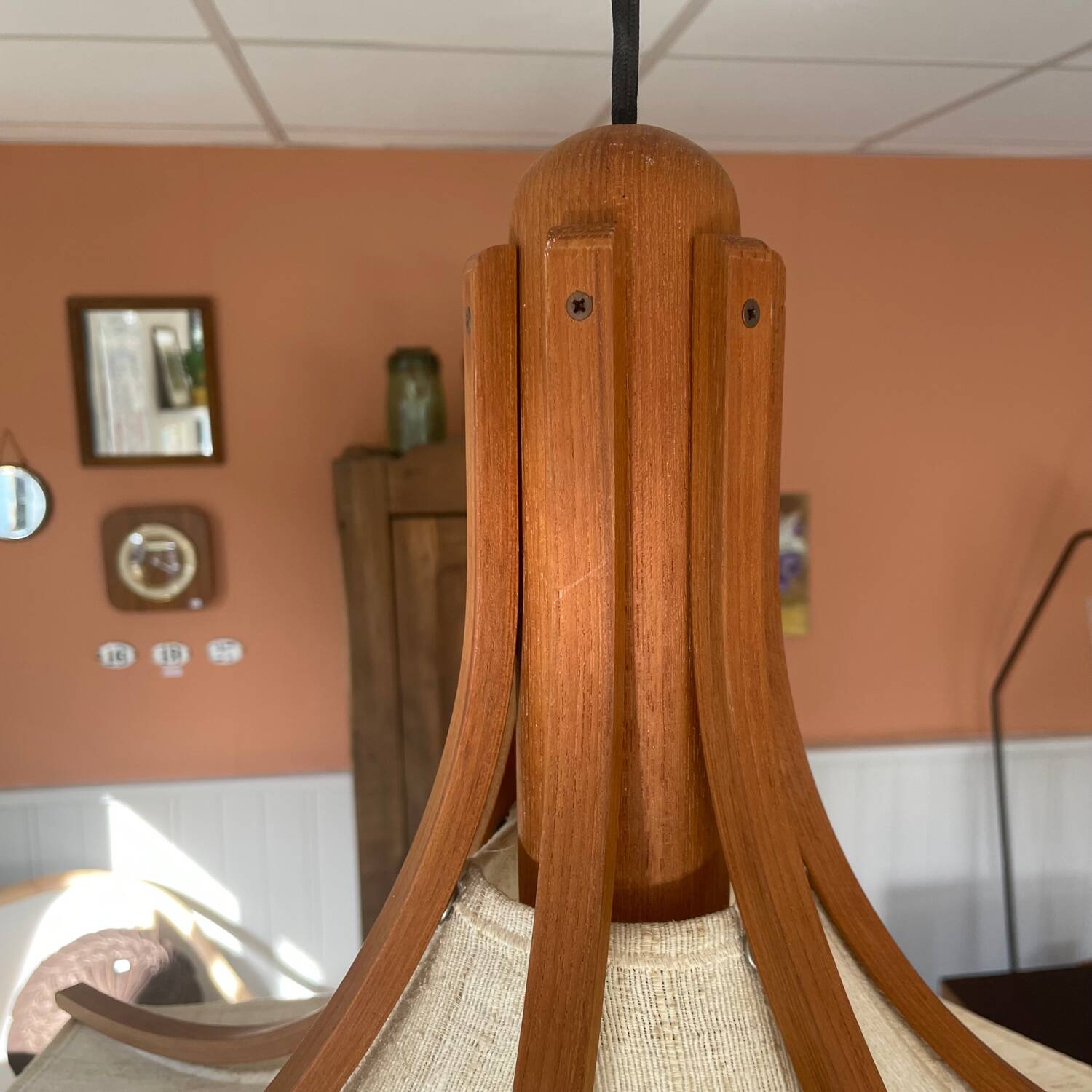 Domus teak pendant light