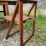 Table + 4 solid teak chairs