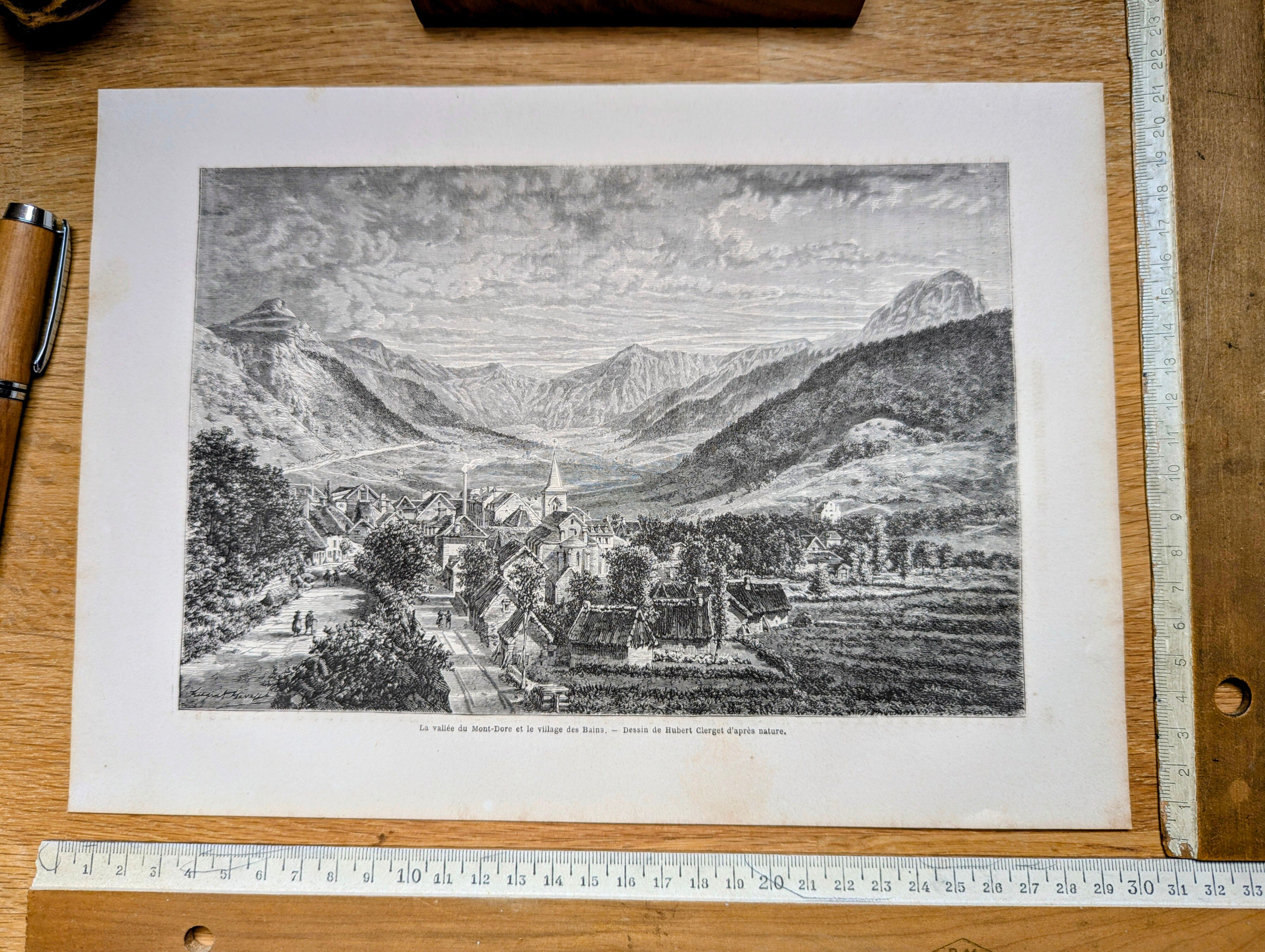 The valley of Mont-Dore. Printed illustration from 1866.