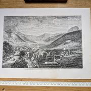 La vallée du Mont-Dore. Illustration imprimée en 1866.