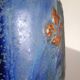 Vase with 2 small fleur-de-lis - glazed terracotta, cobalt