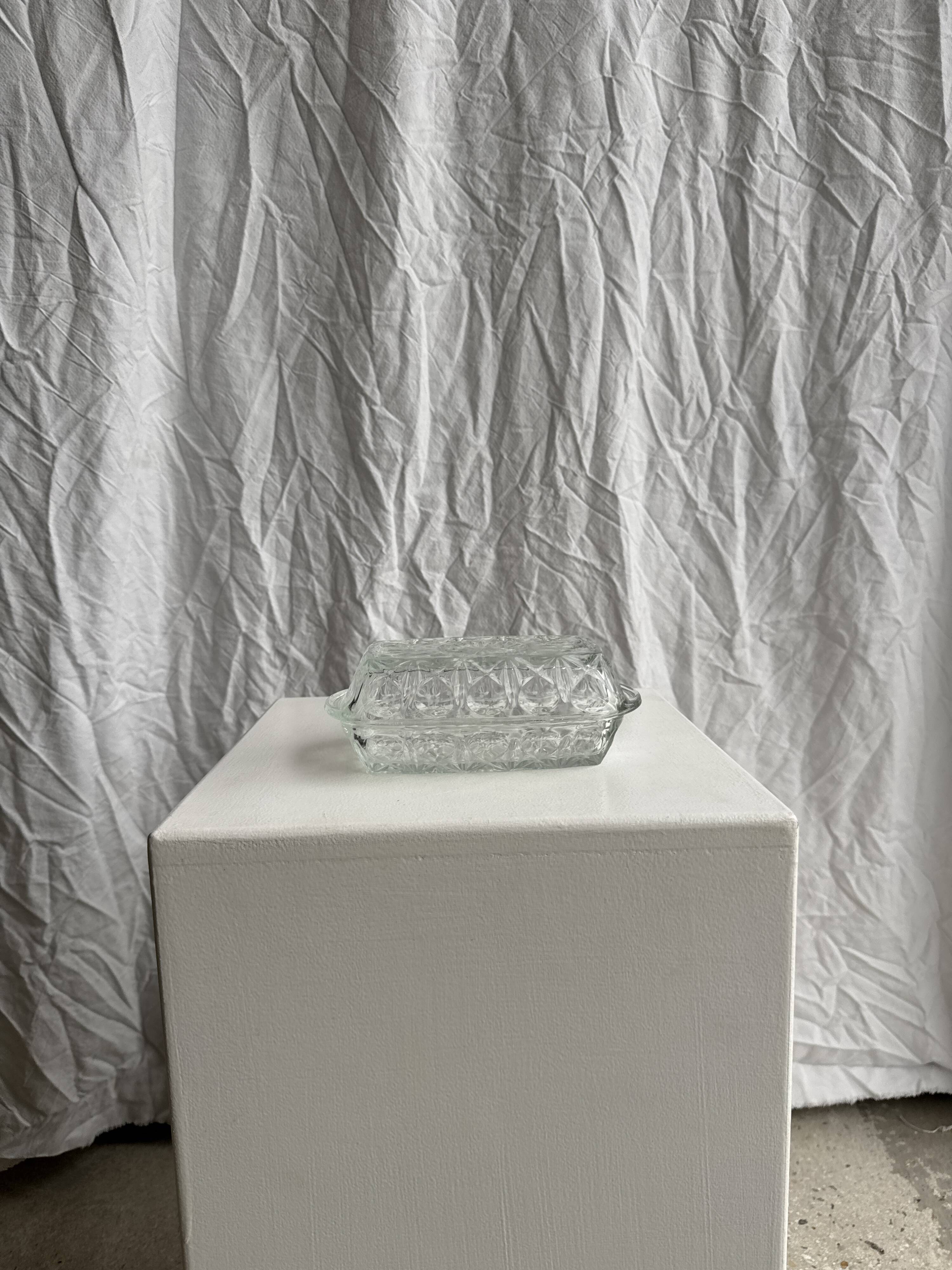 Vintage glass butter dish