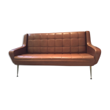 Rare model for this sofa 3 places 60 years in leatherette