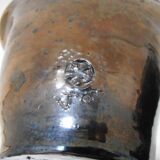Black folded metallized vase signed
