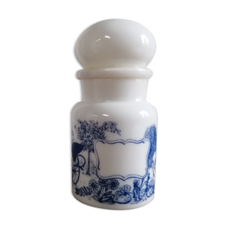 Pot bocal apothecary vintage décor blue bouchon rond