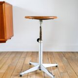 Industrial workshop stool, Made in France, adjustable height, 1970
