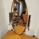 Oval wall mirror with sconces – brass – 1950s/60s