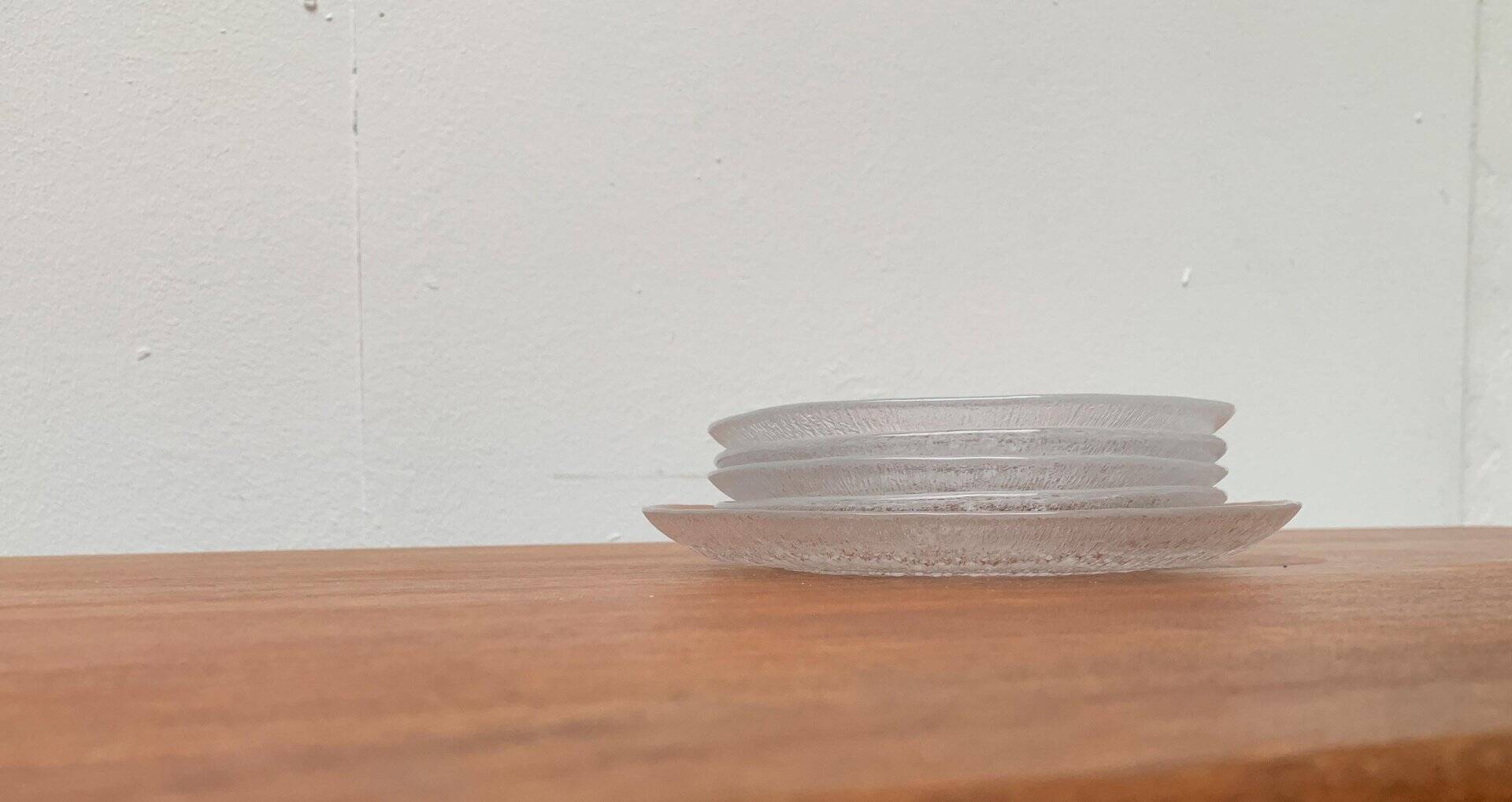 Vintage Finnish Glass Plates Solaris by Tapio Wirkkala for Iittala, Set of 5