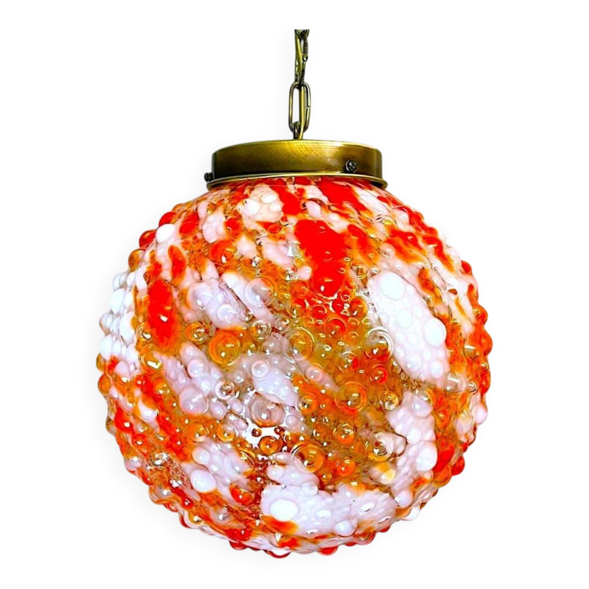 Large red art glass statement pendant